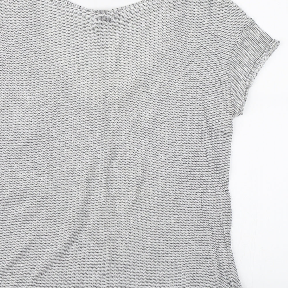 Womens UK Size S Zara Grey Basic T-Shirt