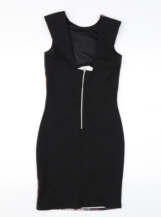 Miss Selfridge Womens Purple Floral Rayon Bodycon Size 8