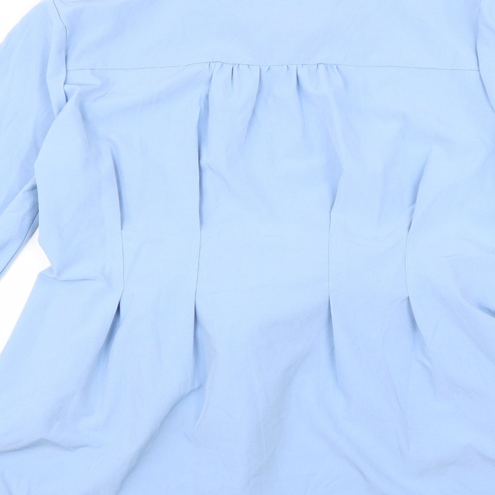 Womens UK Size XL Fashion Blue Basic Blouse