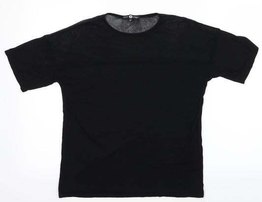 Womens UK Size M Daisy Street Black Basic T-Shirt