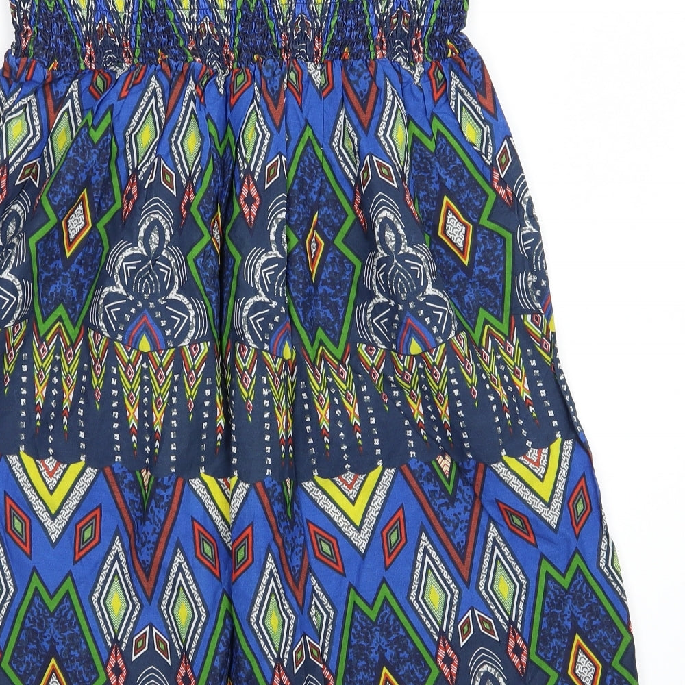 Atmosphere Womens Blue Argyle/Diamond A-Line Skirt Size 10