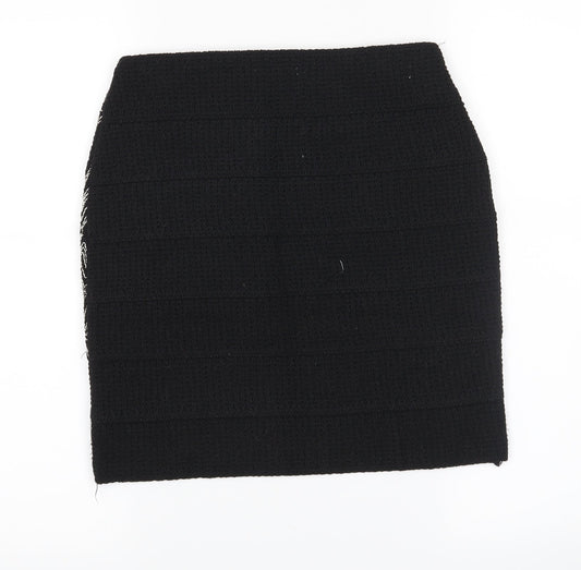 H&M Womens Black Geometric  Straight & Pencil Skirt Size S
