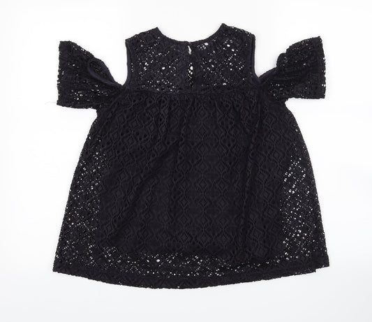 Atmosphere Womens Black Floral Basic Blouse Size 10