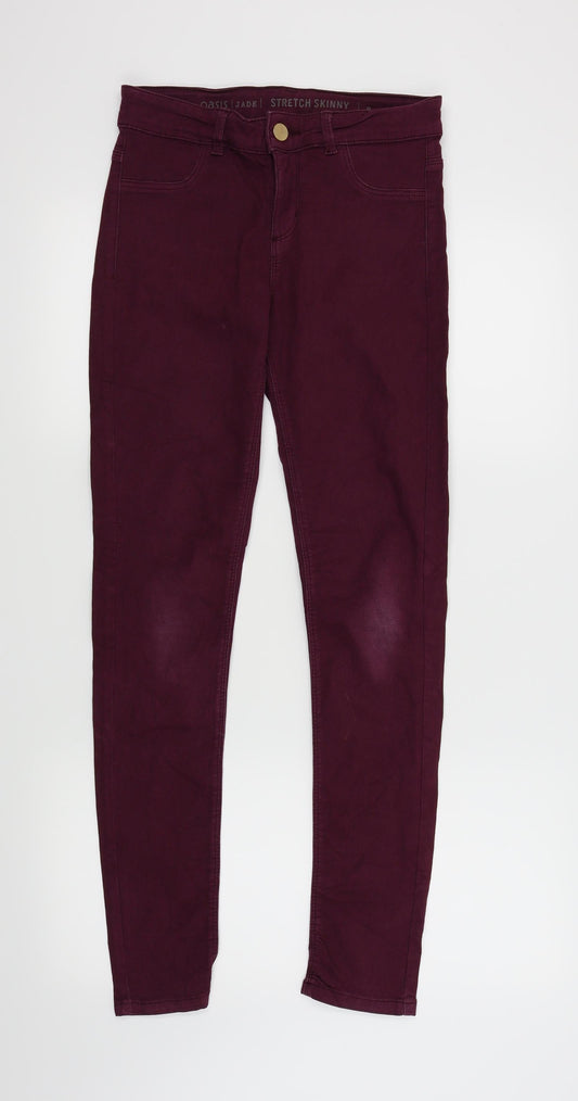 Womens UK Size 8 Oasis Regular Fit Jegging Purple Jeans