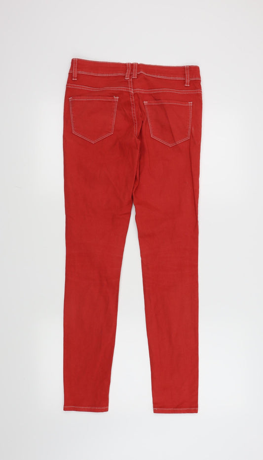 Womens UK Size 8 Yesyes Regular Fit Skinny Red Jeans