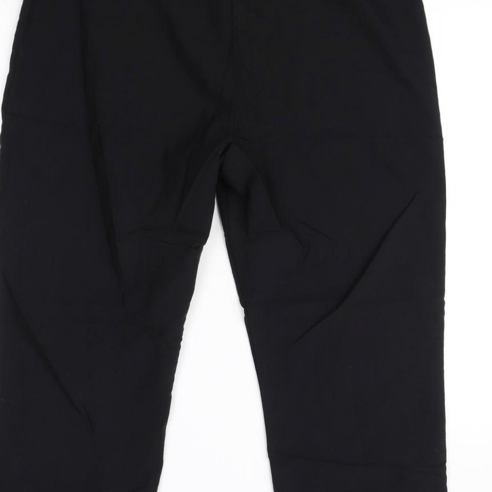 Womens UK Size 12 Preworn Regular Fit Cropped Black Trousers