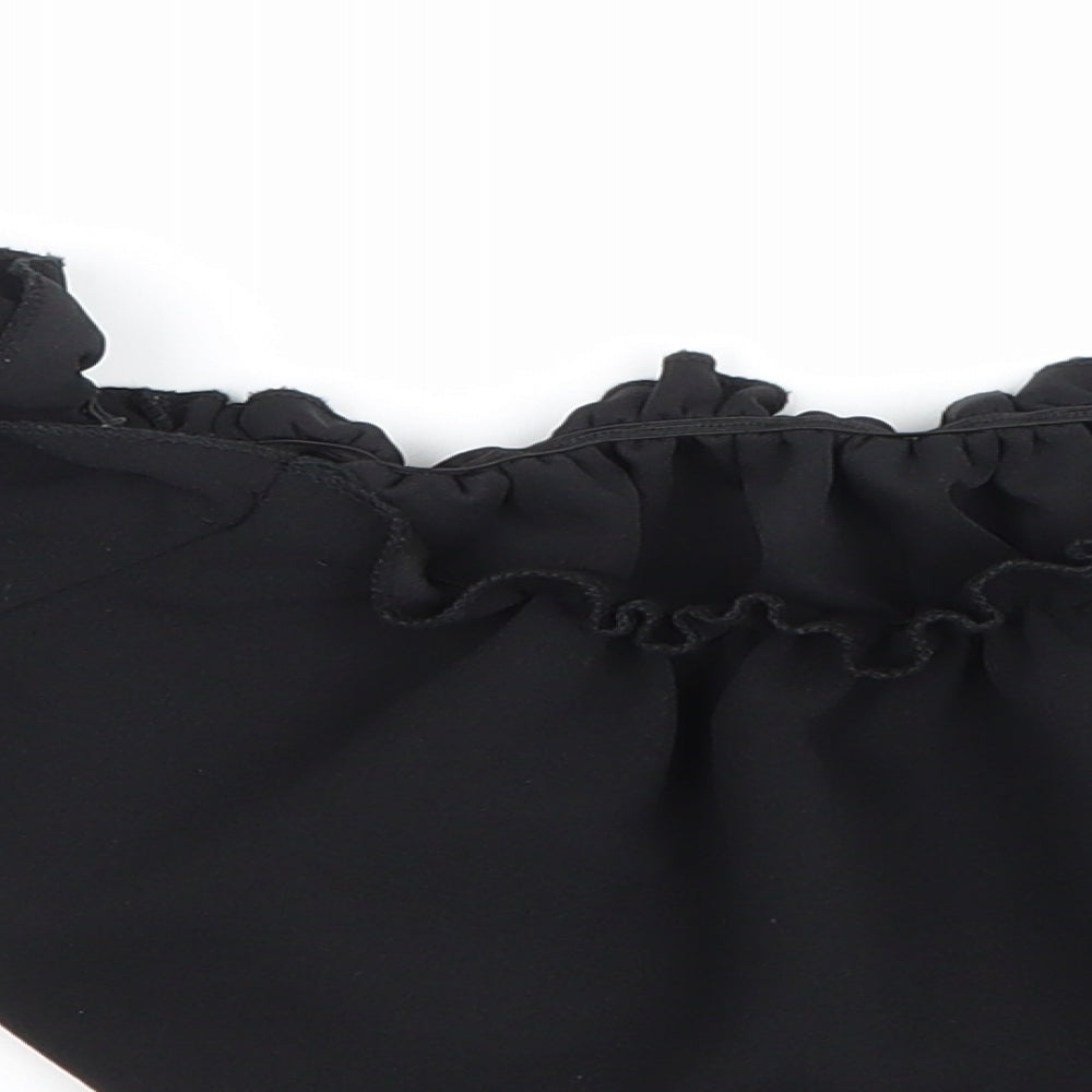 Womens UK Size 10 New Look Black Cropped Blouse
