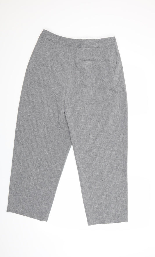 Womens UK Size M Light before Dark Regular Fit Cropped Grey Trousers