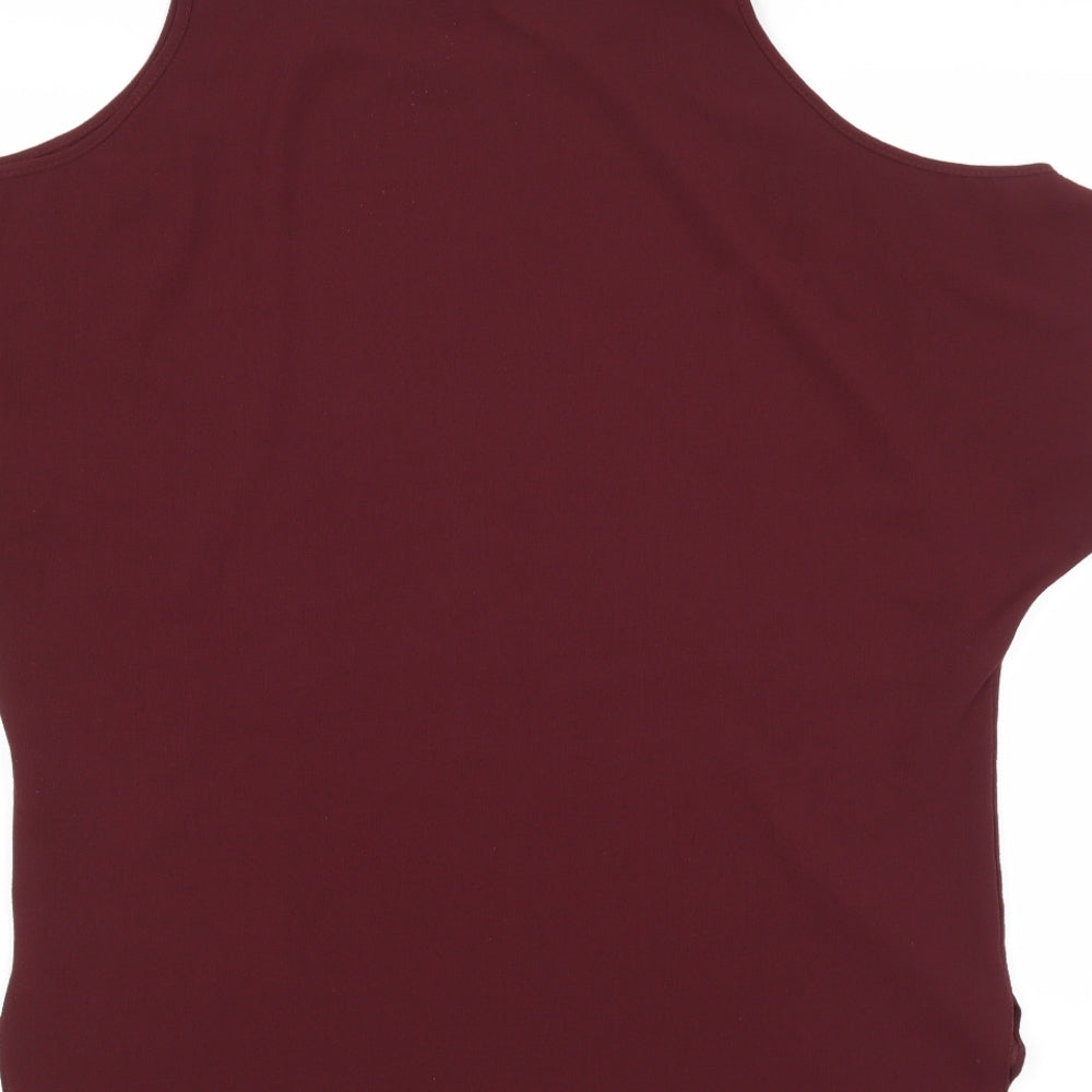 Womens UK Size 8 New Look Red Basic Blouse