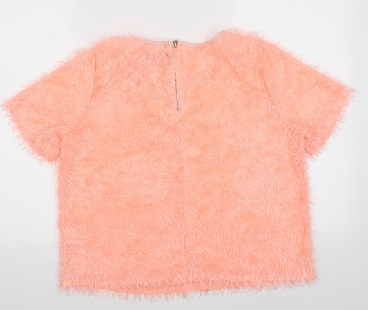 Womens UK Size 16 Select Orange Basic T-Shirt