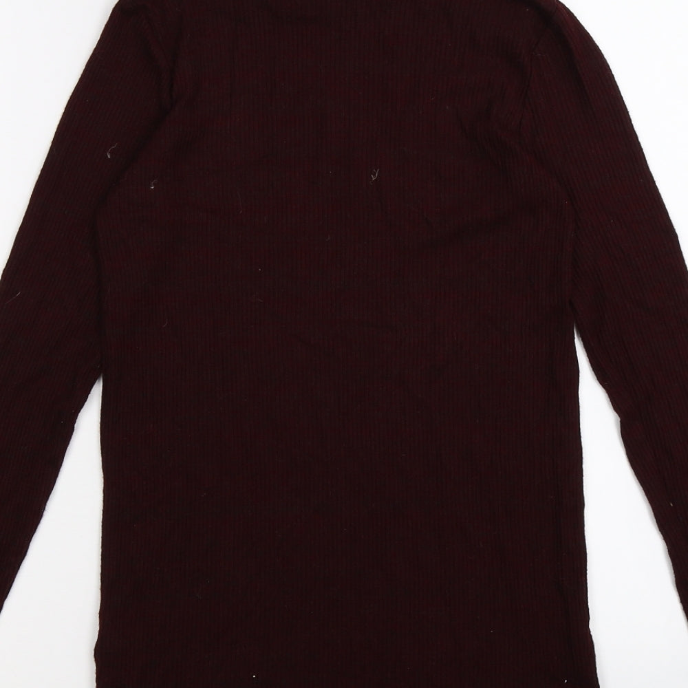 Very Womens Brown Striped Pullover Jumper Size 6 - burgundy