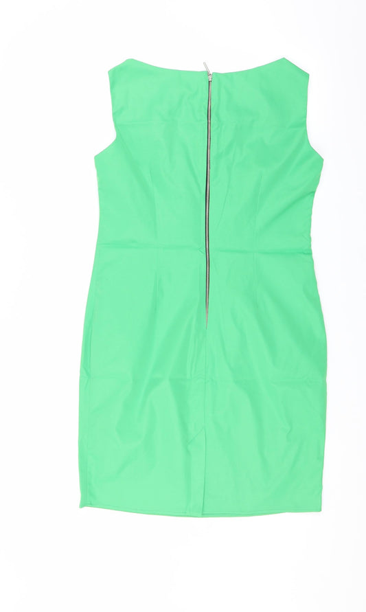 Preworn Womens Green Pencil Dress