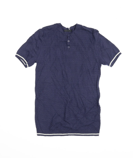 Additional front view of ASOS women’s blue jumper dress, size XS, - ringer