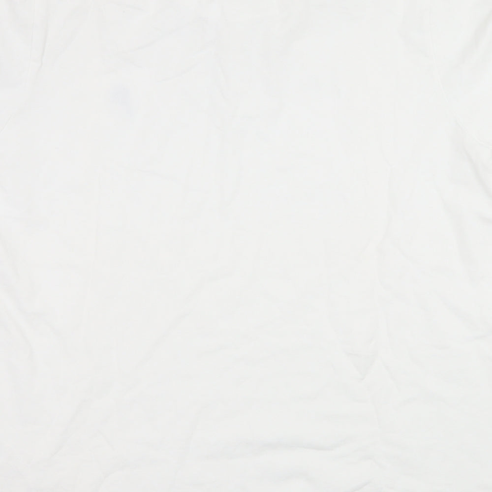 Easy Mens White Jersey Polo Size L