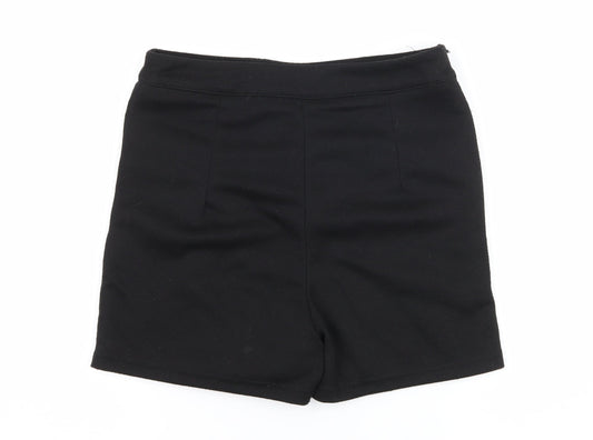 Missguided Womens Black Geometric Jersey Hot Pants Shorts Size 8