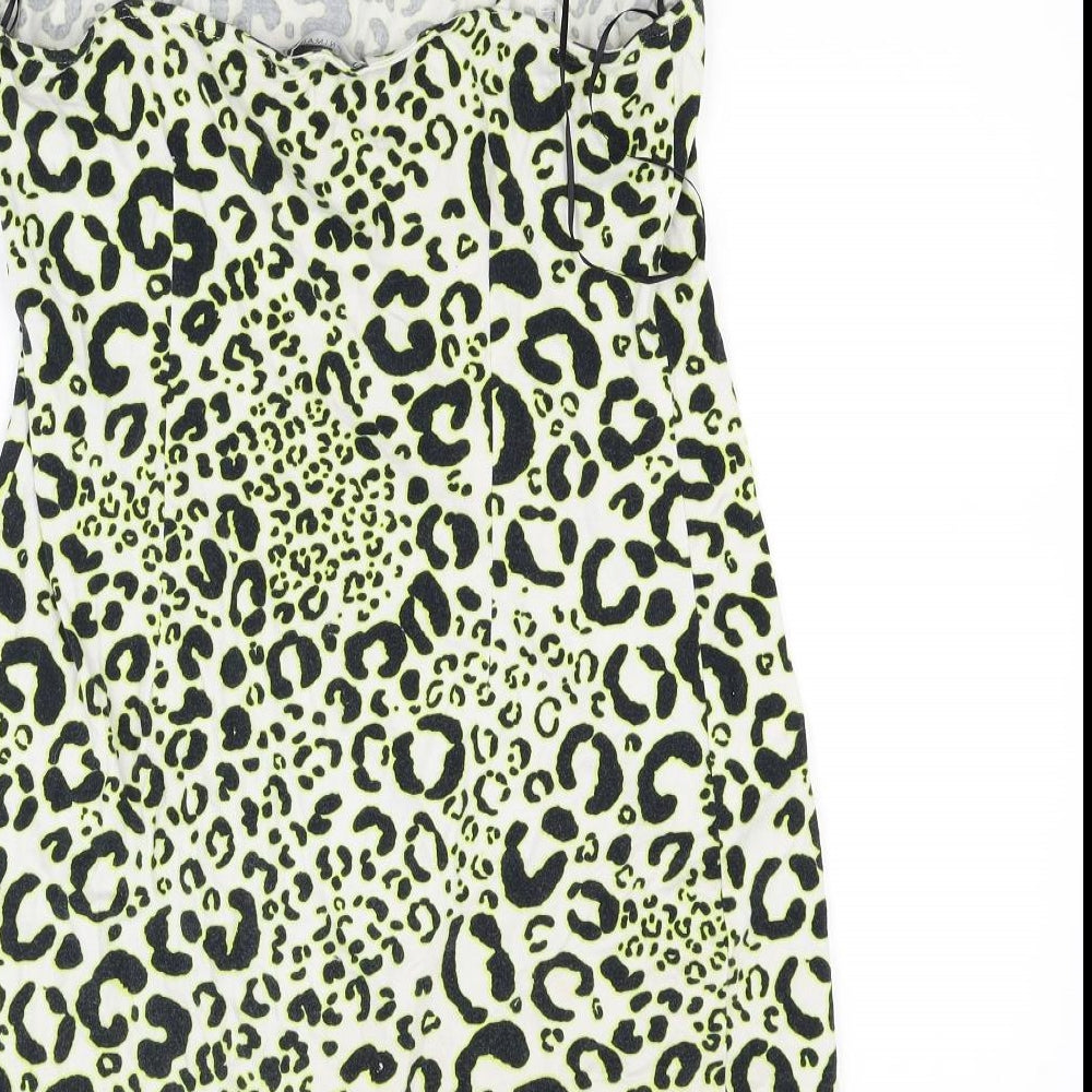 Primark Womens Yellow Animal Print Tunic Tank Size 12