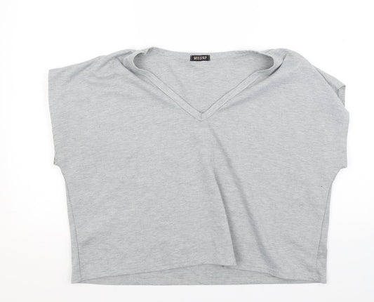 Womens UK Size M Misspap Grey Basic T-Shirt