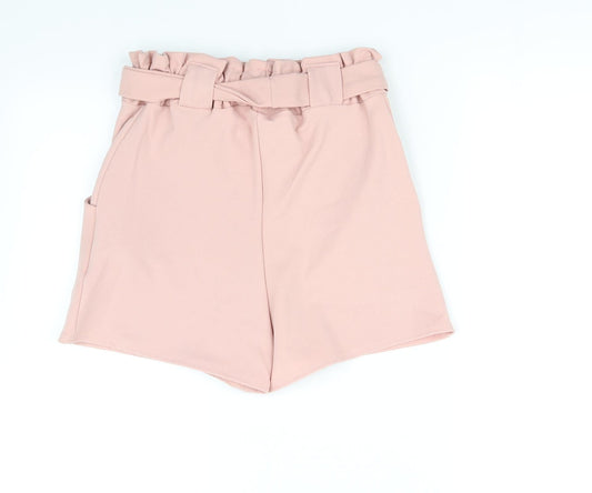 Quiz Womens Pink   Cut-Off Shorts Size 8 - belt