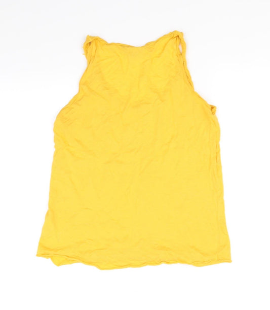 Womens UK Size 12 New Look Yellow Basic T-Shirt