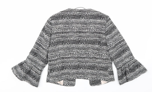 TU Womens Black Striped Jacket Size 10