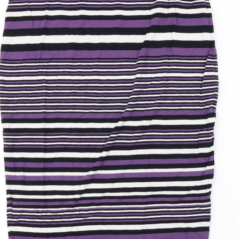 NEXT Womens Purple Striped  Bandage Skirt Size 10
