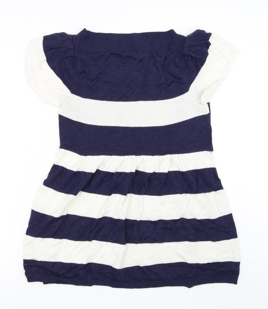 Store Twenty One Womens Blue Striped Pullover Jumper Size 14