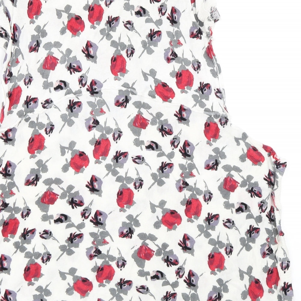 Karen Cole Womens White Floral Pullover Jumper Size S