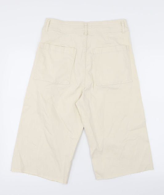 Denim Co. Womens Ivory Denim Cropped Jeans Size 12