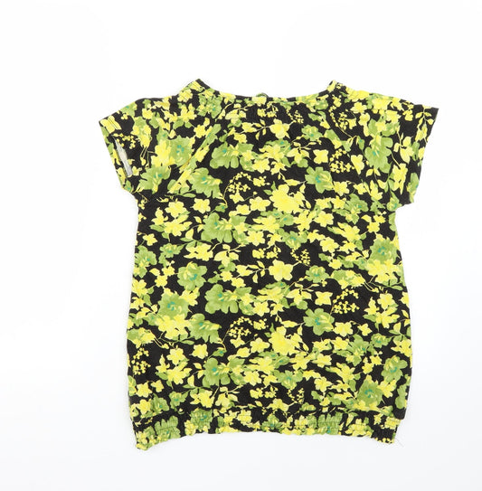 Debenhams Womens Black Floral Basic T-Shirt Size L
