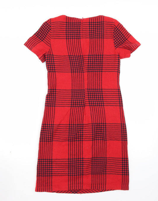 Collection London Womens Red Rayon A-Line Size 8