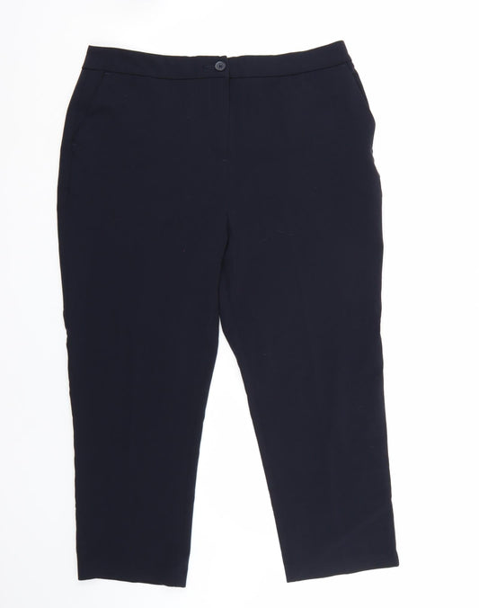 Womens UK Size 16 Isle Regular Fit Blue Trousers