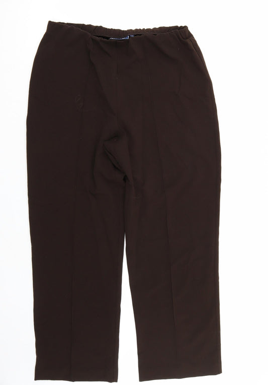 Womens UK Size 14 Isle Regular Fit Brown Trousers