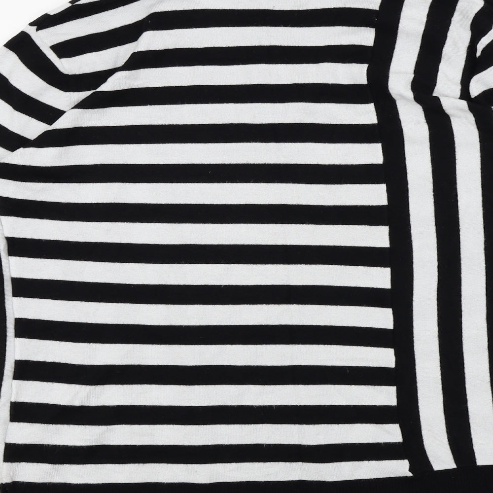 Peacocks Womens Black Striped Pullover Jumper Size 8