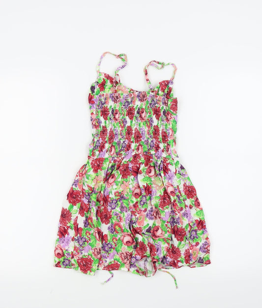 Bershka Womens Green Floral  Romper One-Piece Size S