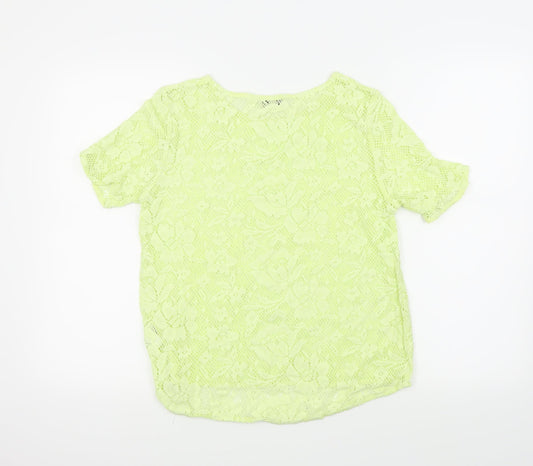 Womens UK Size 10 Papaya Yellow Basic T-Shirt