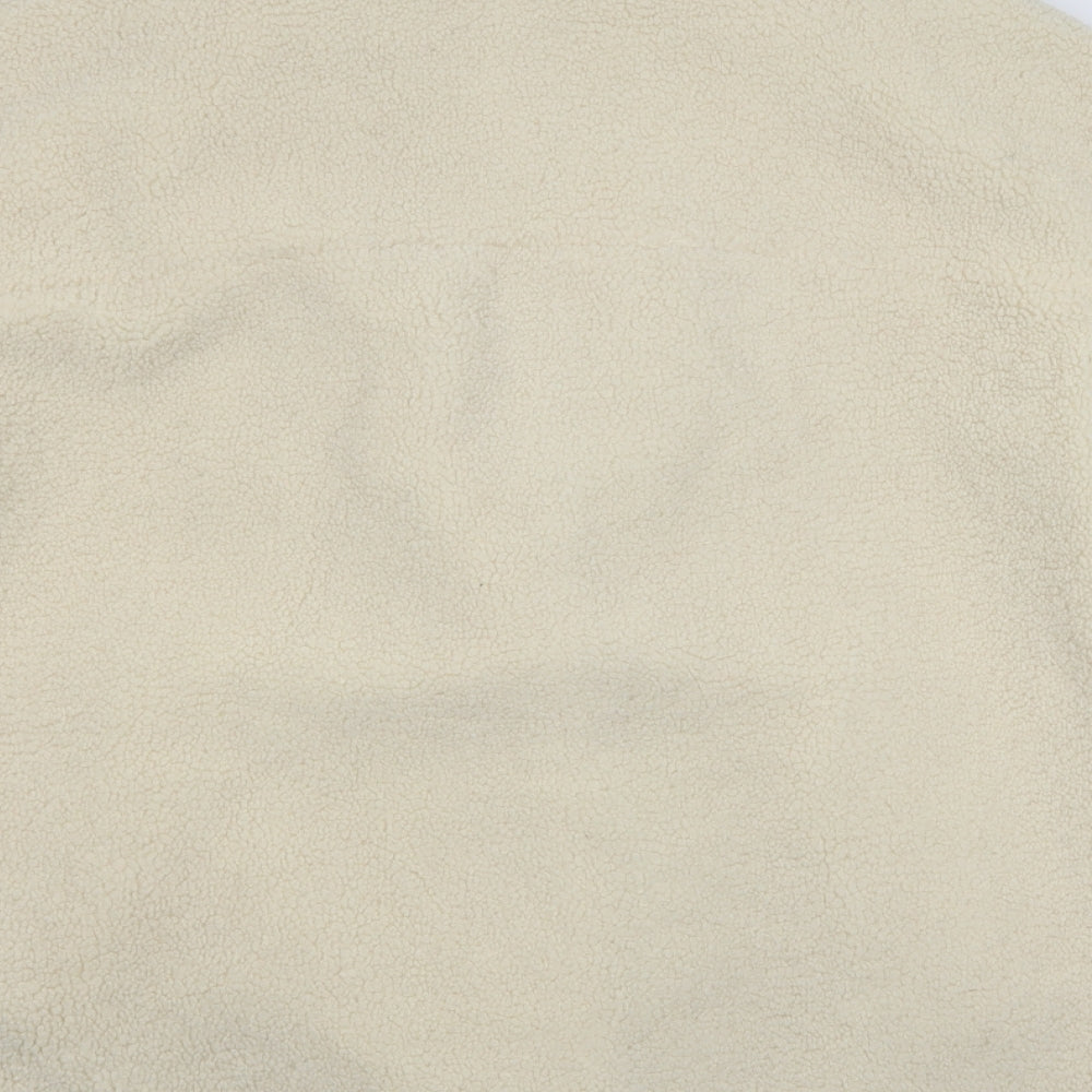 H&M Womens White Windbreaker Coat Size S - Sheep Skin Look