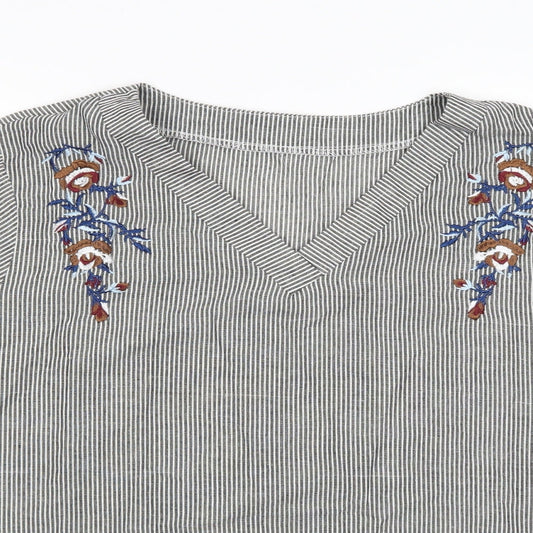 SheIn Womens Multicoloured Striped Tunic Blouse