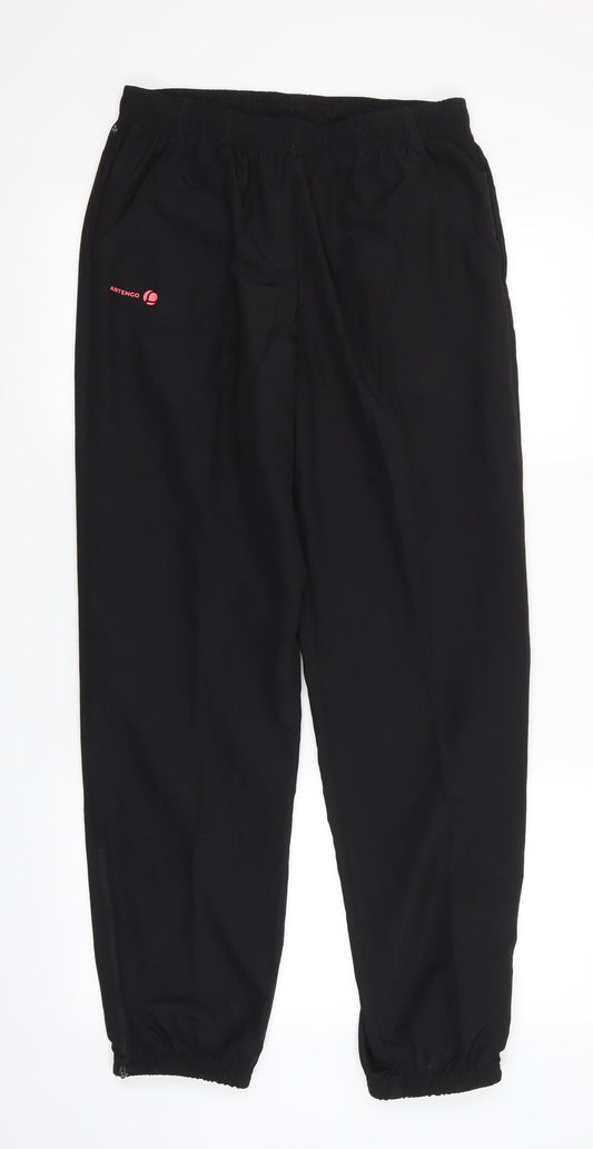 Mens UK Size 28 in Preworn Regular Fit Windbreaker Black Trousers