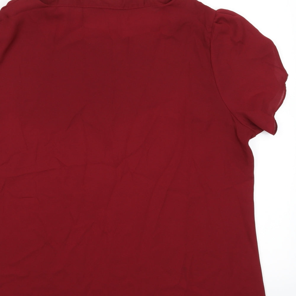 Preworn Womens Red Basic Blouse