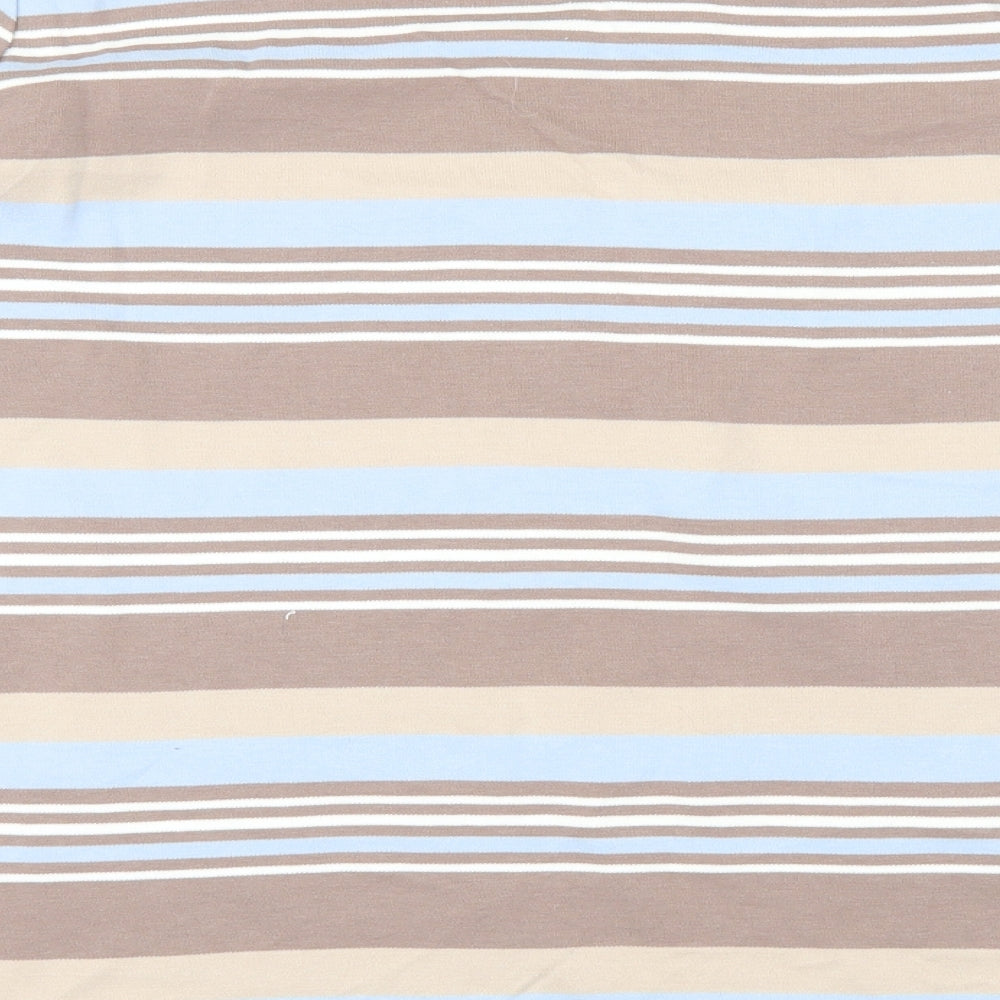 Damart Womens Brown Striped Basic T-Shirt Size XL