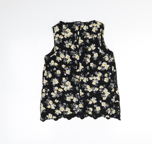 Womens UK Size 8 Topshop Black Cropped Tank
