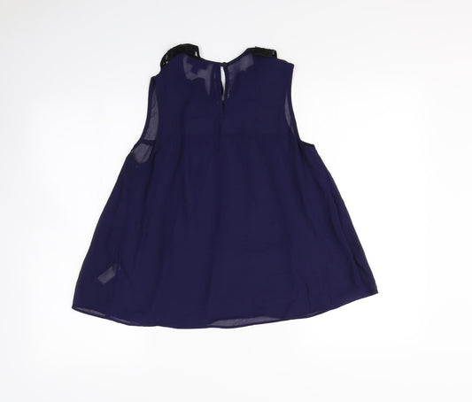 Womens UK Size 8 Topshop Blue Basic Tank