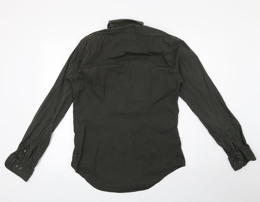 zara man Mens Green Button-Up Size M