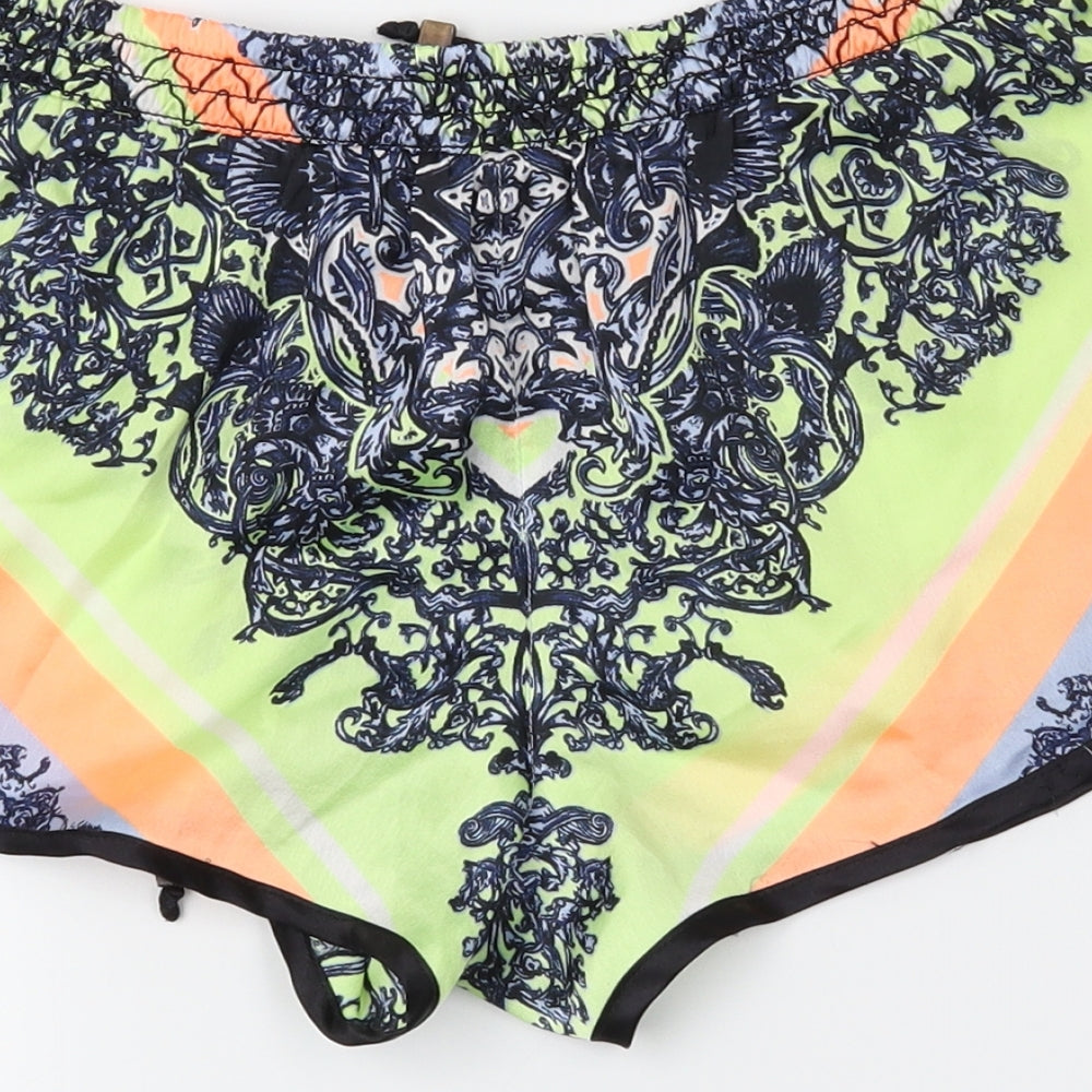 River Island Womens Green Paisley Bermuda Shorts Size XS