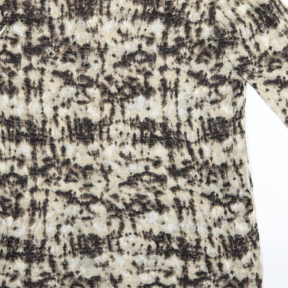 M&S Womens Yellow Fair Isle Shirt Dress Size 10