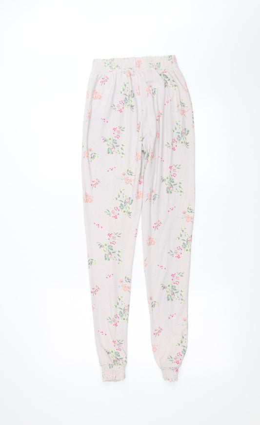 George Womens Pink Floral Trousers Size 6 L28 in
