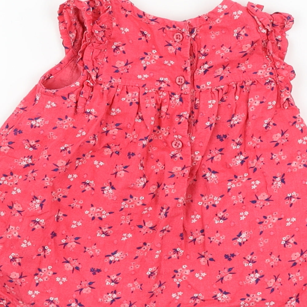 George Girls Pink Floral Basic Tank Size 3-6 Months