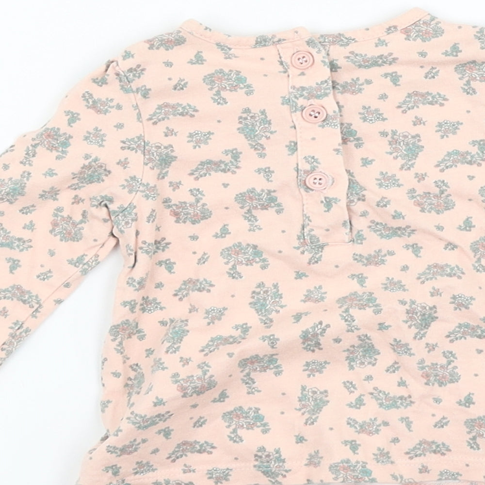 TU Girls Pink Floral Basic T-Shirt Size 3-6 Months