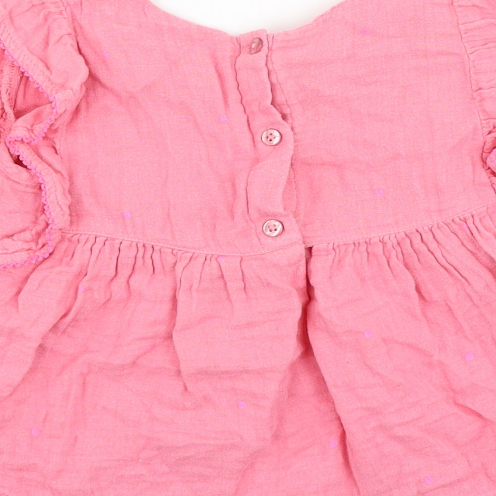 George Girls Pink Polka Dot Basic T-Shirt Size 2-3 Years