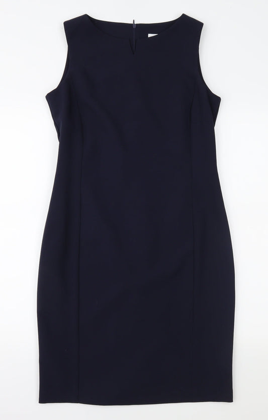 Essentials Womens Blue Pencil Dress Size 10